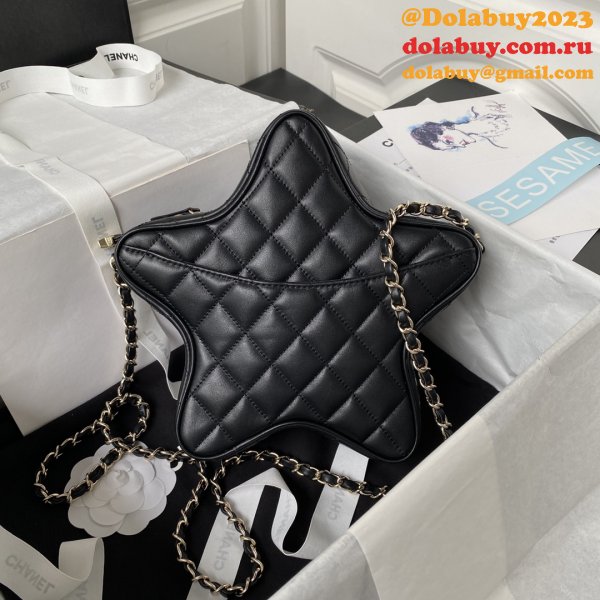 Knockoff AS4579 Star Clutches Black 1:1 Mirror Handbag