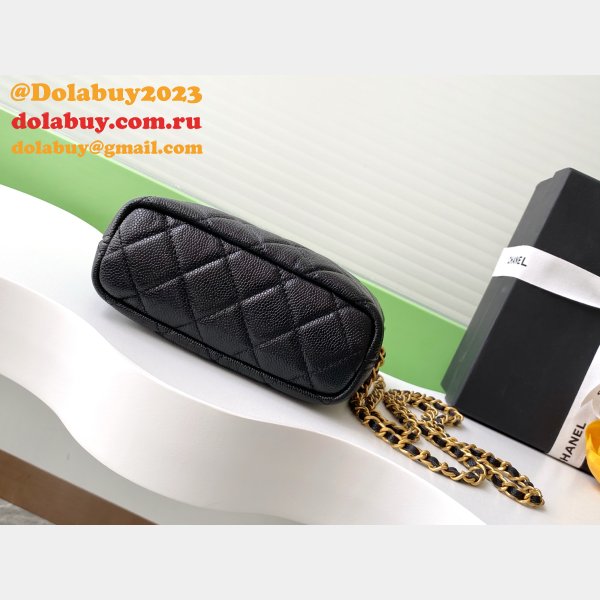 Perfect Replica Chain AP4484 Gabrielle Black Handbag