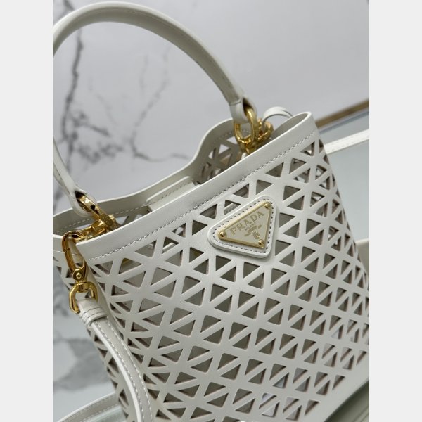Luxury Prada Saffiano hollow basket women bag