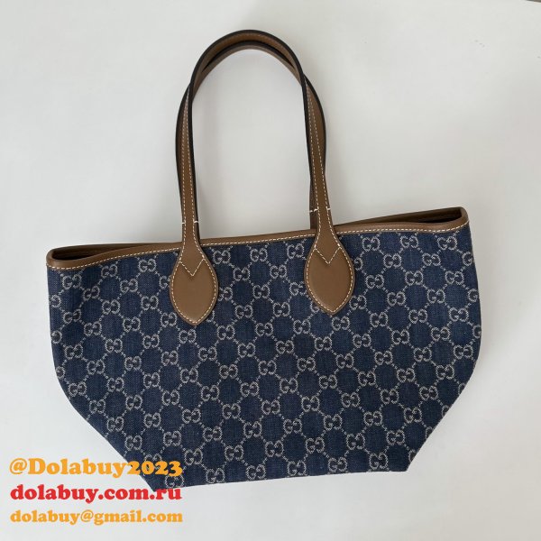 Gucci Totissima Small Reversible Tote Shoulder 820496 Blue Bag