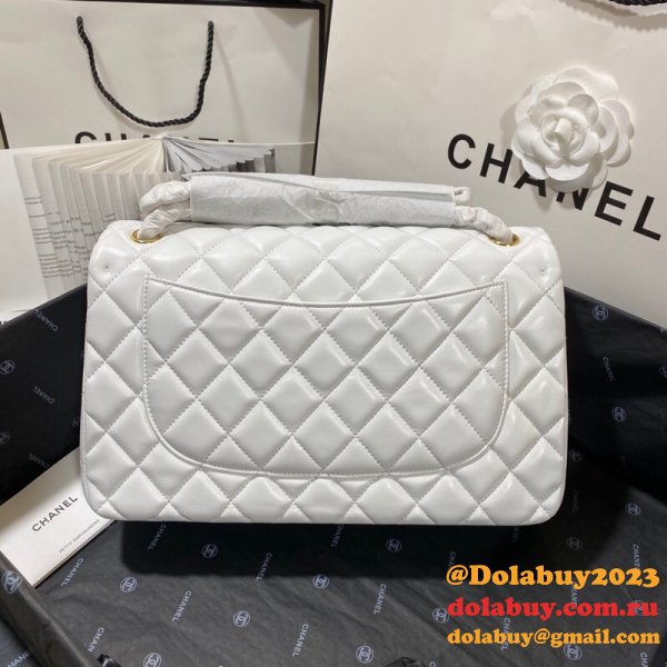 CC CF Knockoff Grained Lambskin & Gold-Tone Metal 30CM Black Maxi