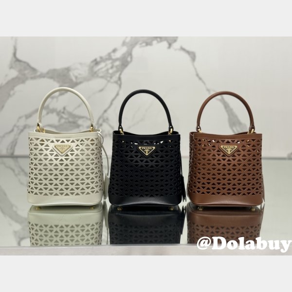 Luxury Prada Saffiano hollow basket women bag