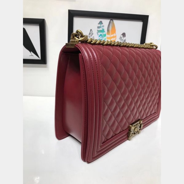 High Quality CC Le Boy Luxury Bags Lambskin 30cm