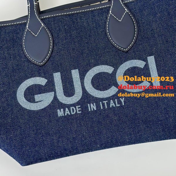Gucci 820496 Totissima Shoulder Tote GG Denim Replica Bag