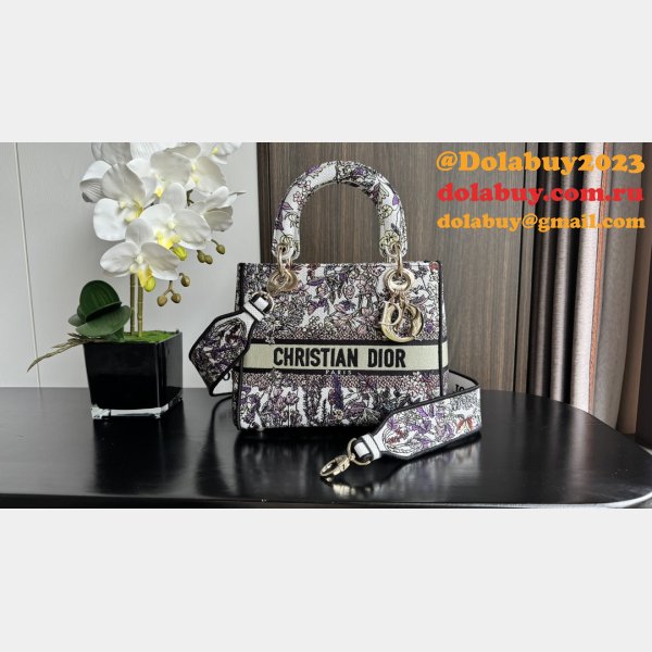 Perfect Christian Dior Lady Dior 24cm Duplicate Bags