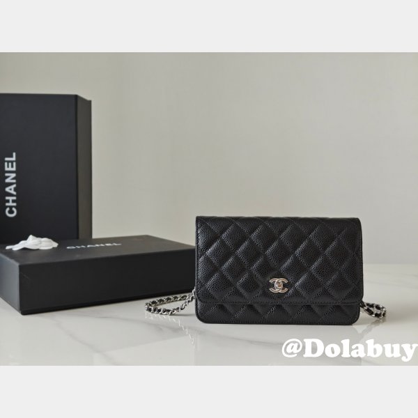 Fashion AP4241 Chain Wallet Knockoff Black Bag
