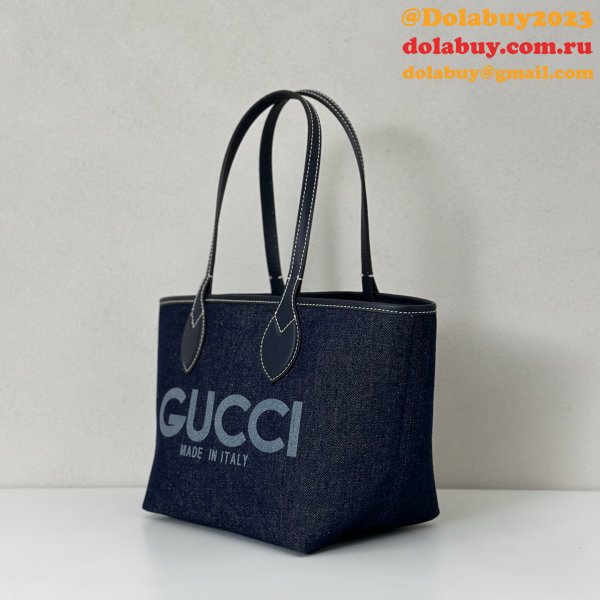 Gucci 820496 Totissima Shoulder Tote GG Denim Replica Bag