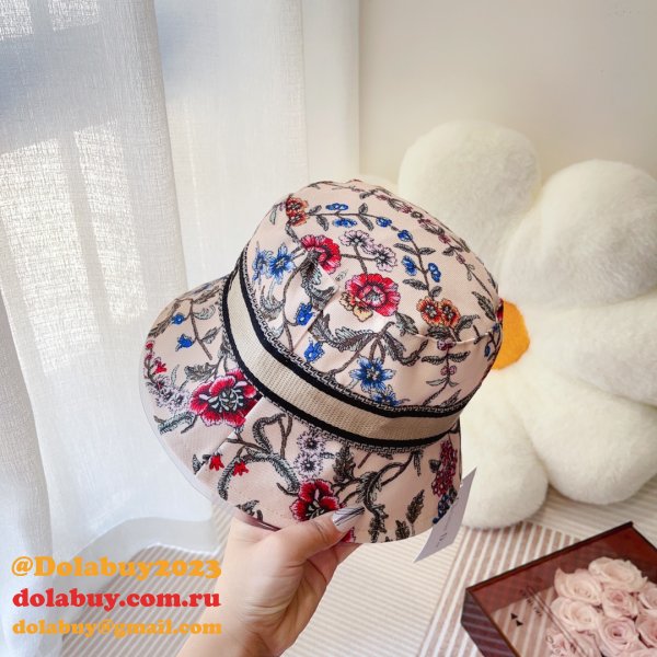 Best Christian Dior Colorblock bow Fisherman hat