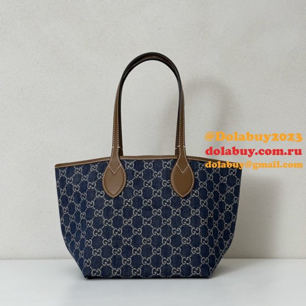 Gucci Totissima Small Reversible Tote Shoulder 820496 Blue Bag
