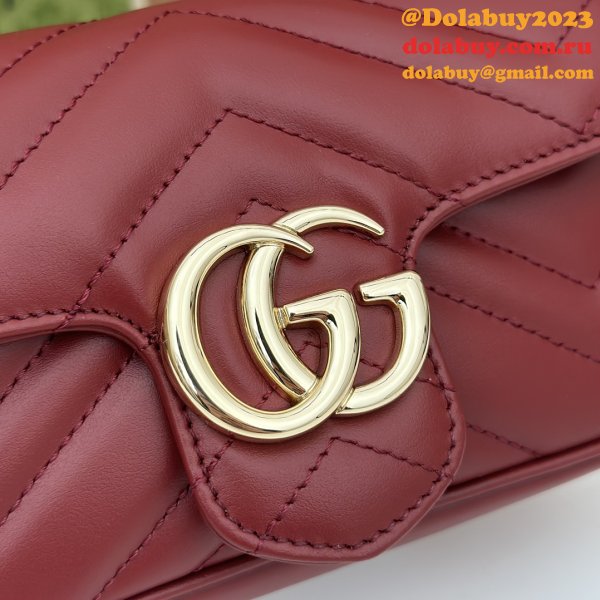Gucci Replica Rosso Ancora GG Marmont Red Matelassé Chevron 476433/446744/443497 Bag