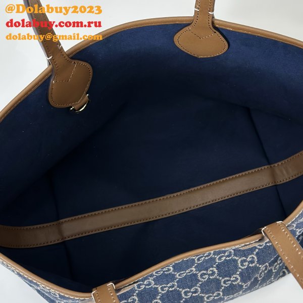 Gucci Totissima Small Reversible Tote Shoulder 820496 Blue Bag