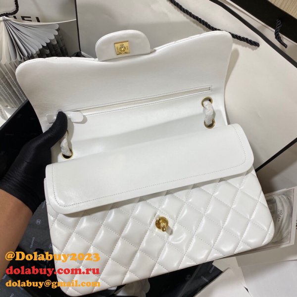 CC CF Knockoff Grained Lambskin & Gold-Tone Metal 30CM Black Maxi
