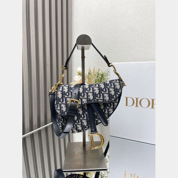 Our Christian Dior Designer Copy Saddle 19.5/25.5Cm Navy Bags