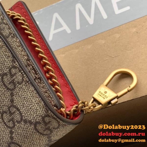 Gucci Designer Beige GG Supreme mini bag with cherries